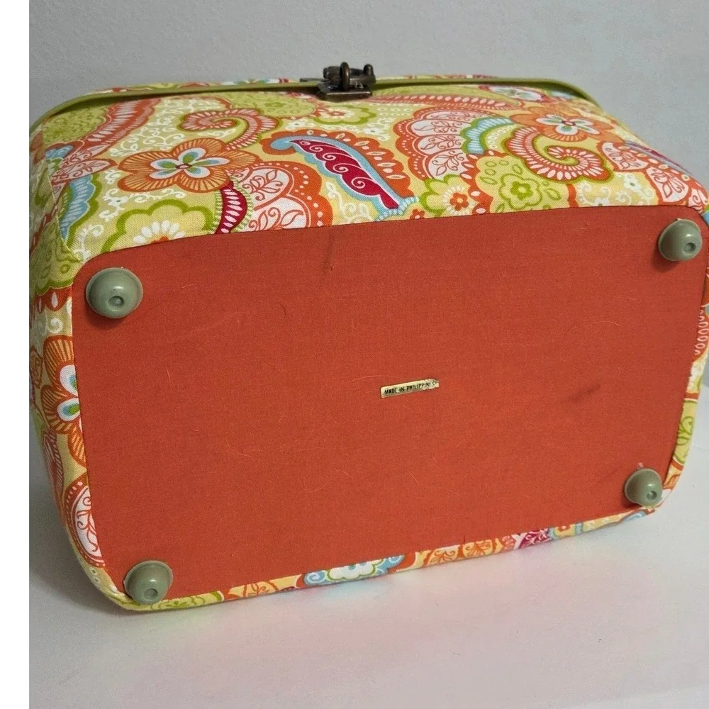 Prym Creative Sewing Basket Floral Paisley Print Storage Box with Tray NWT